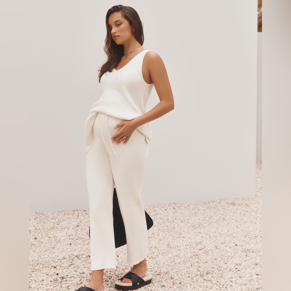 Heritage Pants - Legoe Heritage Maternity KNIT PANT (OFF WHITE) Women’s US Large